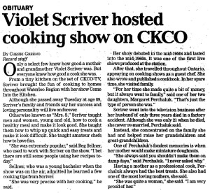 Violet Scriver - Record May 25, 2001